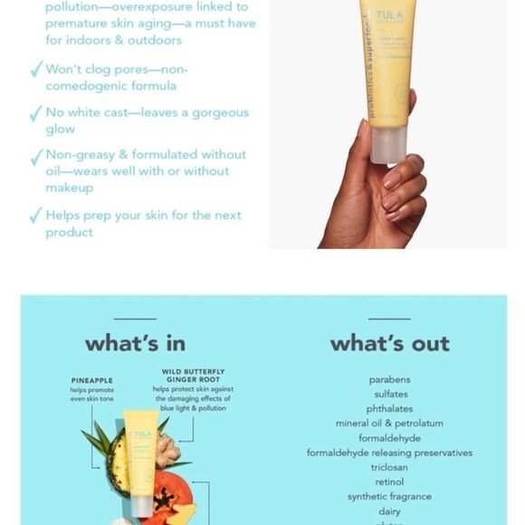TULA Skincare Protect + Glow SPF30 1.7 Oz NIB - Picture 4 of 6